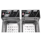 ZOKOP EH82 2500W 220-240V 12.7QT/12L Stainless Steel Double Cylinder Electric Fryer