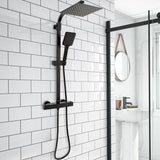 Rain Shower Heads System Including Rain Fall Shower Head and Handheld Shower Head Black