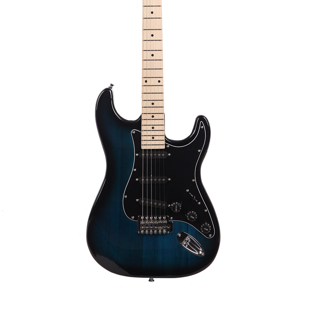 Glarry GST Stylish Electric Guitar Kit with Black Pickguard Dark Blue