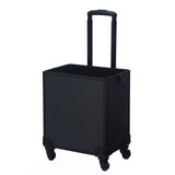 4-in-1 Draw-bar Style Interchangeable Aluminum Rolling Makeup Case All Black