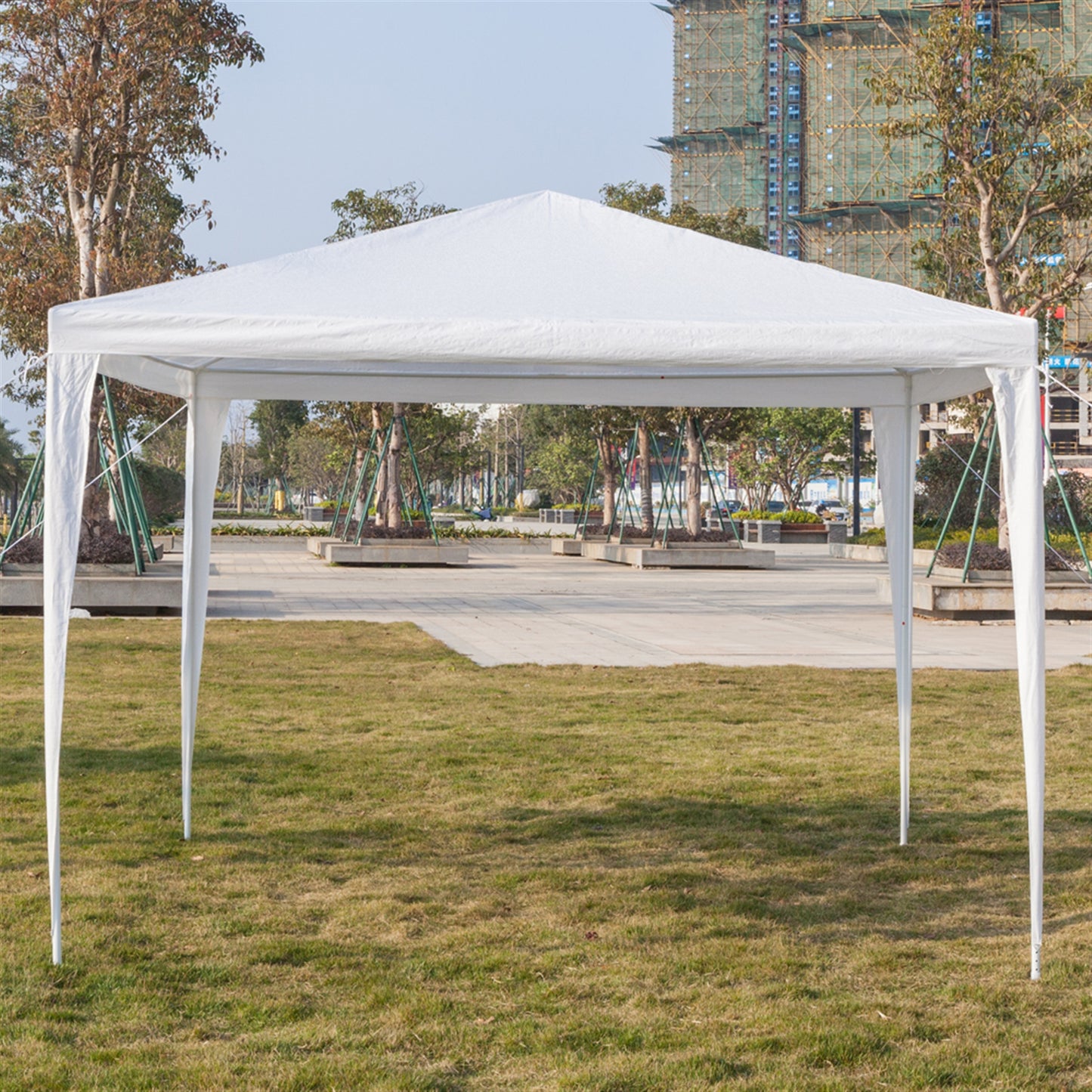 3 x 3m Waterproof Tent with Spiral Tubes - White
