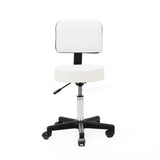 Round Shape Plastic Adjustable Salon Stool with Back White