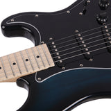 Glarry GST Stylish Electric Guitar Kit with Black Pickguard Dark Blue