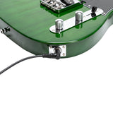 Glarry GTL Maple Fingerboard Electric Guitar (Green) Bag Strap Paddle Cable Wrench Tool