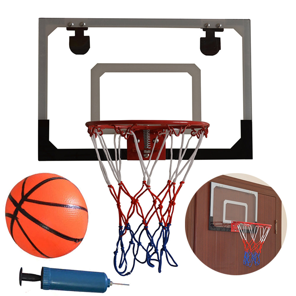 Wall Mount Clear Basketball Backboard with Basketball & Pump Maximum Applicable Ball Diameter 5" - LiamsBargains.co.uk