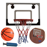 Wall Mount Clear Basketball Backboard with Basketball & Pump Maximum Applicable Ball Diameter 5" - LiamsBargains.co.uk