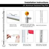 Aluminium Alloy Splicing Flagpole Adjustable And Retractable Courtyard Outdoor Flagpole 5.1*5.1*750cm