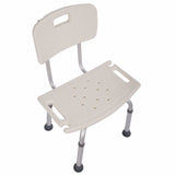 Medical Bathroom Safety Shower Tub Aluminium Alloy Bath Chair Seat Bench with Removable Back White