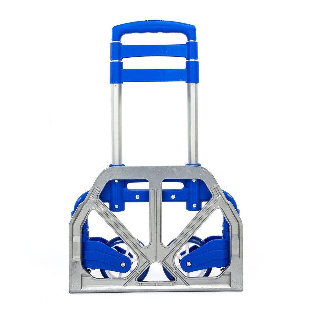 Portable Folding Collapsible Aluminium Cart Dolly Push Truck Trolley - Blue