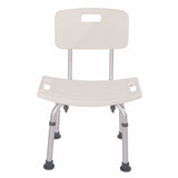 Medical Bathroom Safety Shower Tub Aluminium Alloy Bath Chair Seat Bench with Removable Back White