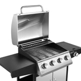 The 4 + 1 gas BBQ grill features 4 stainless steel burners and an side burner  - Silver