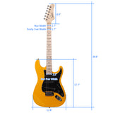 Glarry GST Stylish Electric Guitar Kit with Black Pickguard Orange