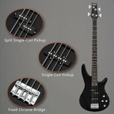 Glarry GIB Electric Bass Guitar Full Size 4 String Black