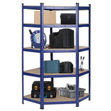 Heavy Duty Blue Metal Garage Corner Shelving Unit Shed Storage Shelves Boltless Shelf Rack