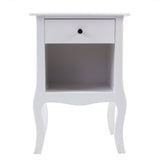 European Bedside Table-One Pump White