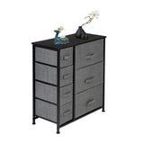 Dresser With 7 Drawers - Furniture Storage Tower Unit For Bedroom, Hallway, Closet, Office Organization - Steel Frame, Wood Top, Easy Pull Fabric Bins - Grey