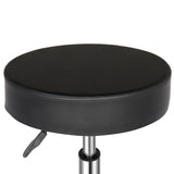 Mobile Round Stool For Salon Barber With Casters Wheels - Black