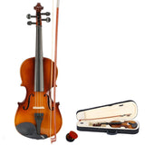 3/4 Acoustic Violin Case Bow Rosin Natural