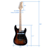 Glarry GST Stylish Electric Guitar with Black Pickguard Sunset Colour- Full Kit