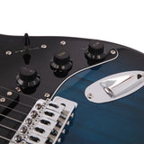 Glarry GST Stylish Electric Guitar Kit with Black Pickguard Dark Blue