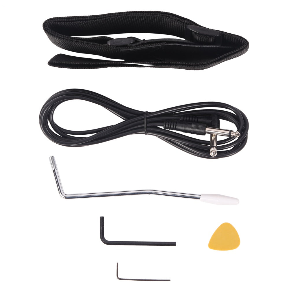 Glarry GST Stylish Electric Guitar with Black Pickguard White in Colour- Full Kit
