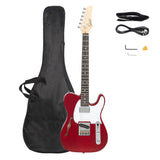 Glarry GTL Semi-Hollow Electric Guitar F Hole HS Pickups Rosewood Pickguard Wine Red
