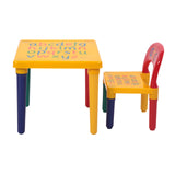 Children Letter Table Chair Set Yellow & Red