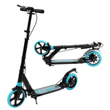 Scooter For Adult and Teens,3 Height Adjustable Easy Folding Double Shock Absorber Light Blue - LiamsBargains.co.uk