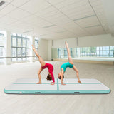 10' x 3.3' Inflatable Gymnastic Mat Tumbling Mat with Pump Air Floor for Home Use, Beach, Park and Water Green & Gray - LiamsBargains.co.uk