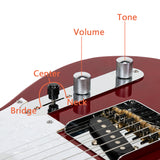 Glarry GTL Semi-Hollow Electric Guitar F Hole HS Pickups Rosewood Pickguard Wine Red