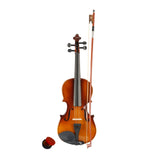 3/4 Acoustic Violin Case Bow Rosin Natural