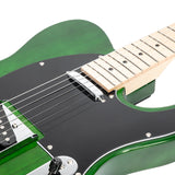 Glarry GTL Maple Fingerboard Electric Guitar (Green) Bag Strap Paddle Cable Wrench Tool