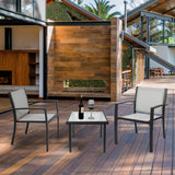 Garden Furniture Set 2 Seater, Indoor Outdoor 3 Piece set Patio Furniture Set - Grey