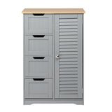 FCH 4 Drawer Single Hundred Doors MDF Spray Paint Bathroom Cabinet - Grey
