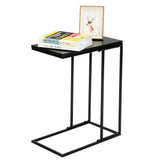 Artisasset Black MDF Countertops Grey Wrought Iron Base Single Layer Snack Table