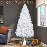 7FT Metal Legs White Christmas Tree with 950 Branches