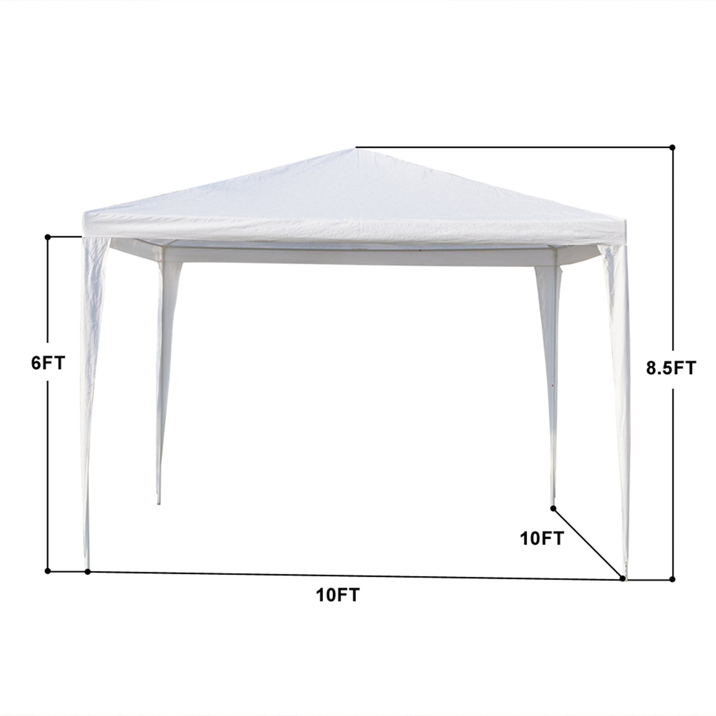 3 x 3m Waterproof Tent with Spiral Tubes - White
