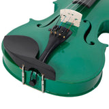 4/4 Acoustic Violin Case Bow Rosin Green