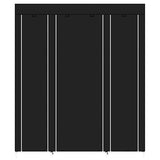 69" Portable Clothes Closet Wardrobe Storage Organizer with Non-Woven Fabric Quick and Easy to Assemble Extra Strong and Durable Black