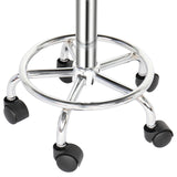 Mobile Round Stool For Salon Barber With Casters Wheels - Black