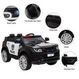 Dual Drive 12V 7Ah Childrens Ride On Police Car with 2.4G Remote Control Black