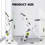 FitnessClub Exercise Bike with Resistance Bands and LCD Monitor