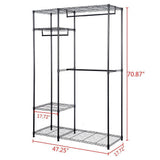 4 Tiers Clothing Storage Rack Black