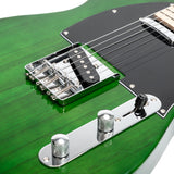 Glarry GTL Maple Fingerboard Electric Guitar (Green) Bag Strap Paddle Cable Wrench Tool