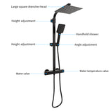 Rain Shower Heads System Including Rain Fall Shower Head and Handheld Shower Head Black