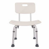 Medical Bathroom Safety Shower Tub Aluminium Alloy Bath Chair Seat Bench with Removable Back White