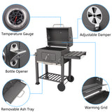 ZOKOP Square Oven Charcoal Oven Plastic Wheel