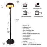 Outdoor Freestanding Electric Patio Heater, Infrared Heater Portable Heater ZHQ1566-B-S