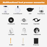 Food Processor 9-in-1 Multifunctional Food Mixer - Silver