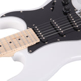 Glarry GST Stylish Electric Guitar with Black Pickguard White in Colour- Full Kit